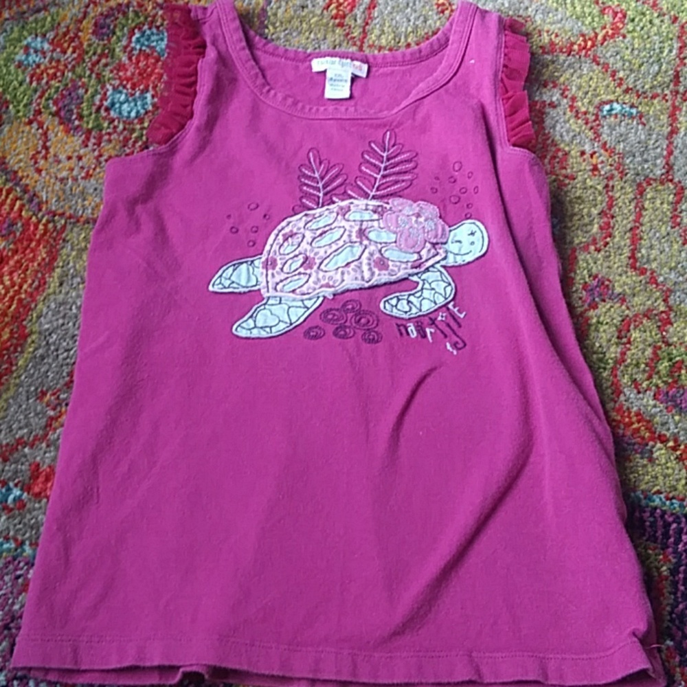 Naartjie turtle tank top lace trim sleeves